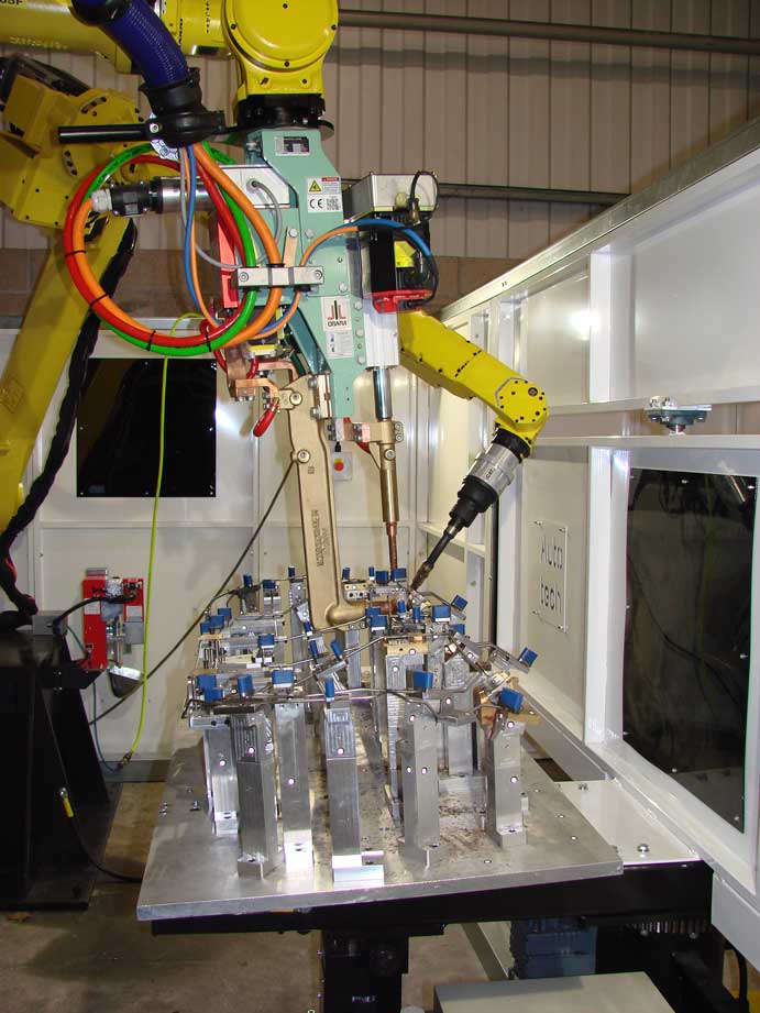 Installation of twin robot seat welding cell